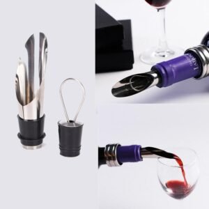 Premium Wine Bottle Shape Bar Accessory Gift Set