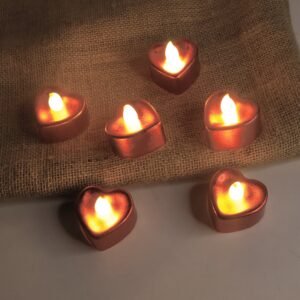 Heart Shape LED Flameless Decorative Candles (6 Pc / Set)