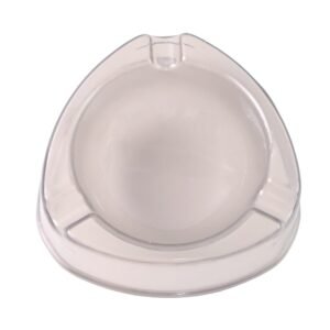 Oblivion Transparent White Ashtray with Cigarette Holder Grooves – Modern Smoke Disposal Tray (1 Pc)