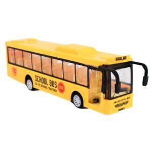 Inertia Bus Toys , High Simulation Yellow Fine Details Mini Bus Model Car Toys Prizes for Gift Collections