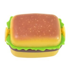 Plastic Burger Shape Small Size Double Hole Sharpener With Eraser (1 Set)