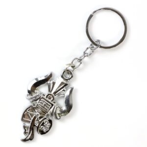 Trishul Damru Shiv Symbol Silver Keychain (1 Pc)