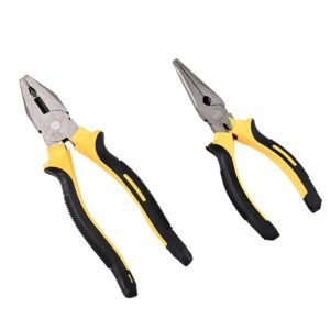 Long Nose Plier and Flat Mouth Plier Combo Tools (2 Pc Set)