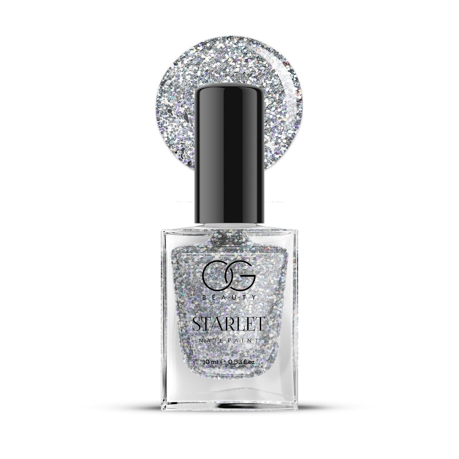 OG Beauty Silver Moonlight Starlet Glitter Nail Paint (10 ML / 1 Pc) - Image 5
