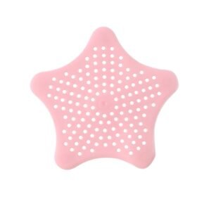 Baby Pink Silicone Star Shaped Sink Filter Bathroom Hair Catcher Drain Strainers for Basin