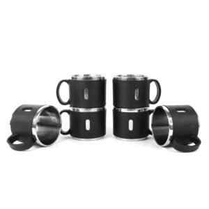Apex Premium Stainless Steel Double Wall Coffee Mug Gift Set (6 Pc / 150 ML)