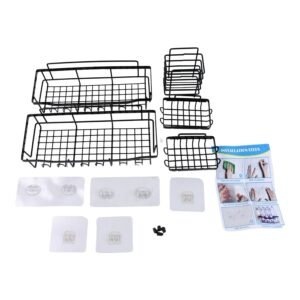Metal Shower Basket / Canddy, for Bathroom Organiser (5 Pc Combo)