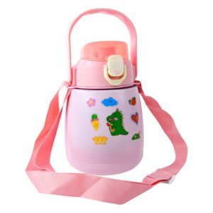 Stainless Steel Vacuum Insulated Water Bottle with Handle & Sticker (700 ML)