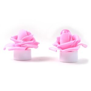 Rose Flower Shaped LED Flickering Tealight Candles (2 Pc)