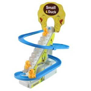LALA Small Duck Climb Stairs Toy Roller Coaster with Flashing Lights & Music (3 Ducks)