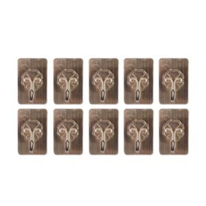 Plastic Adhesive Sticky Waterproof and Oil Proof, Wall Hook (5.5Ă—3.5 Cm & 10 Pc)