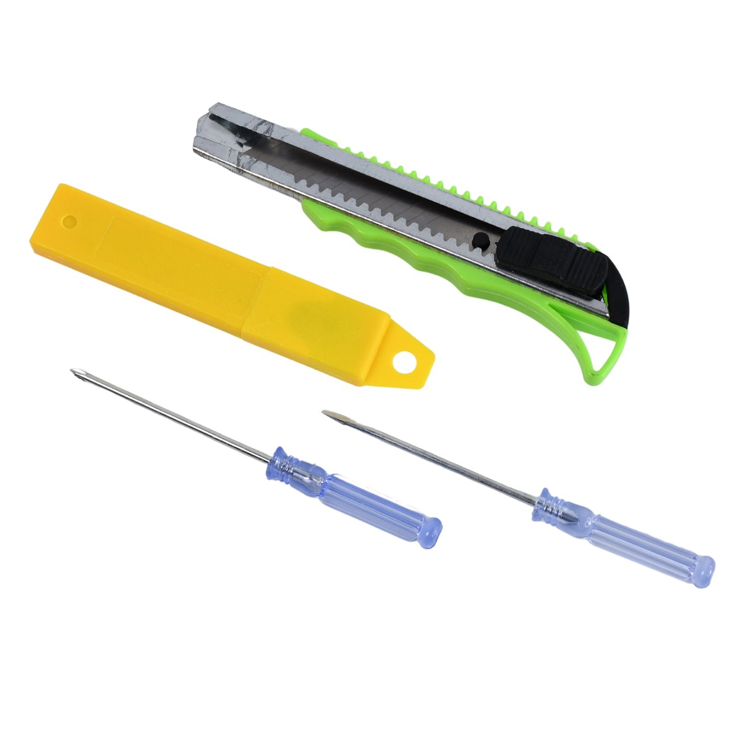 Heavy Duty Working Cutter Knife with replacement blade, 2 Screwdriver Hand Tool (4 Pc Set) - Image 5