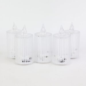 Premium Crystal Effect LED Flameless Candle Lights (5 Pc)