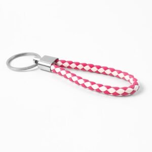 Leather Style Keychain with Metal Ring - (1 Pc)