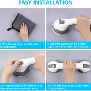 Suction Grab Bar Handle for Bathroom Safety (1 Pc)
