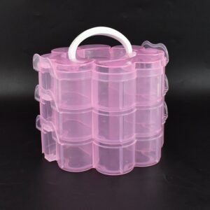 3-Layer Transparent Plastic Flower-Shaped Storage Box with 9 Grids