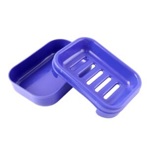 Premium Quality Rectangular Blue Plastic Soap Case (1 Pc)