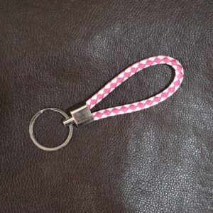 Leather Style Keychain with Metal Ring - (1 Pc)