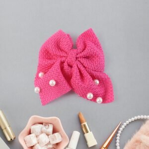 Hair Bow Knot Clip Suitable For Girls (12 Pc / Multicolour & Mix Design) Hair accessories