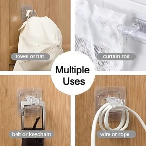 Self-Adhesive Transparent Wall with Spring-Loaded Anti-Slip Clip (1 Pc)