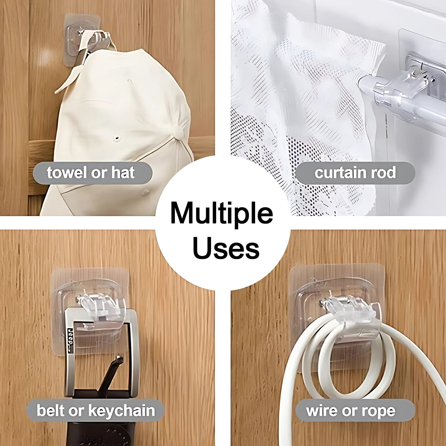Self-Adhesive Transparent Wall with Spring-Loaded Anti-Slip Clip (1 Pc) - Image 4