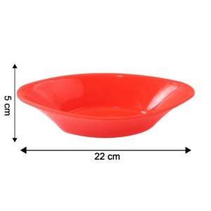Plastic Marin Serving Bowl – Elegant Oval Deep Bowl (1 Pc / Red)