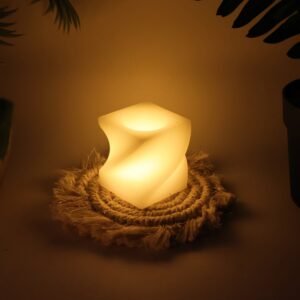 Set of 12 LED Flameless Decorative Candles – Square Shape Tealight Lamps