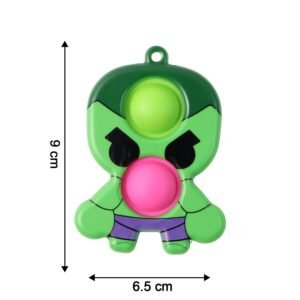 Silicone Pop It Fidget Toy with Keychain Clip (1 Pc)