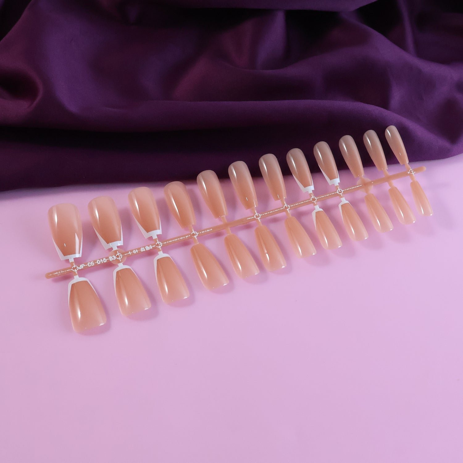 Elegant Nude Glossy Artificial Nail Tips fake nails (24 Pc Set) - Image 3