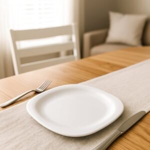 Plastic Square Dinner / Serving Plate – 20 cm (1 Pc)