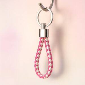 Leather Style Keychain with Metal Ring - (1 Pc)