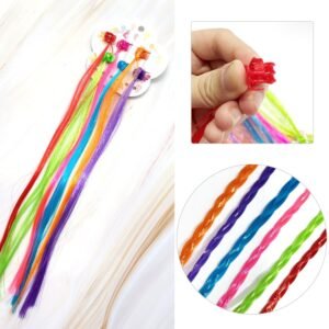 Kids Hair Extensions with Hair Clips (6 Pc Mix Color)