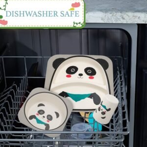 Eco-Friendly Panda-Themed Kids Dinnerware Set (5 Pc)