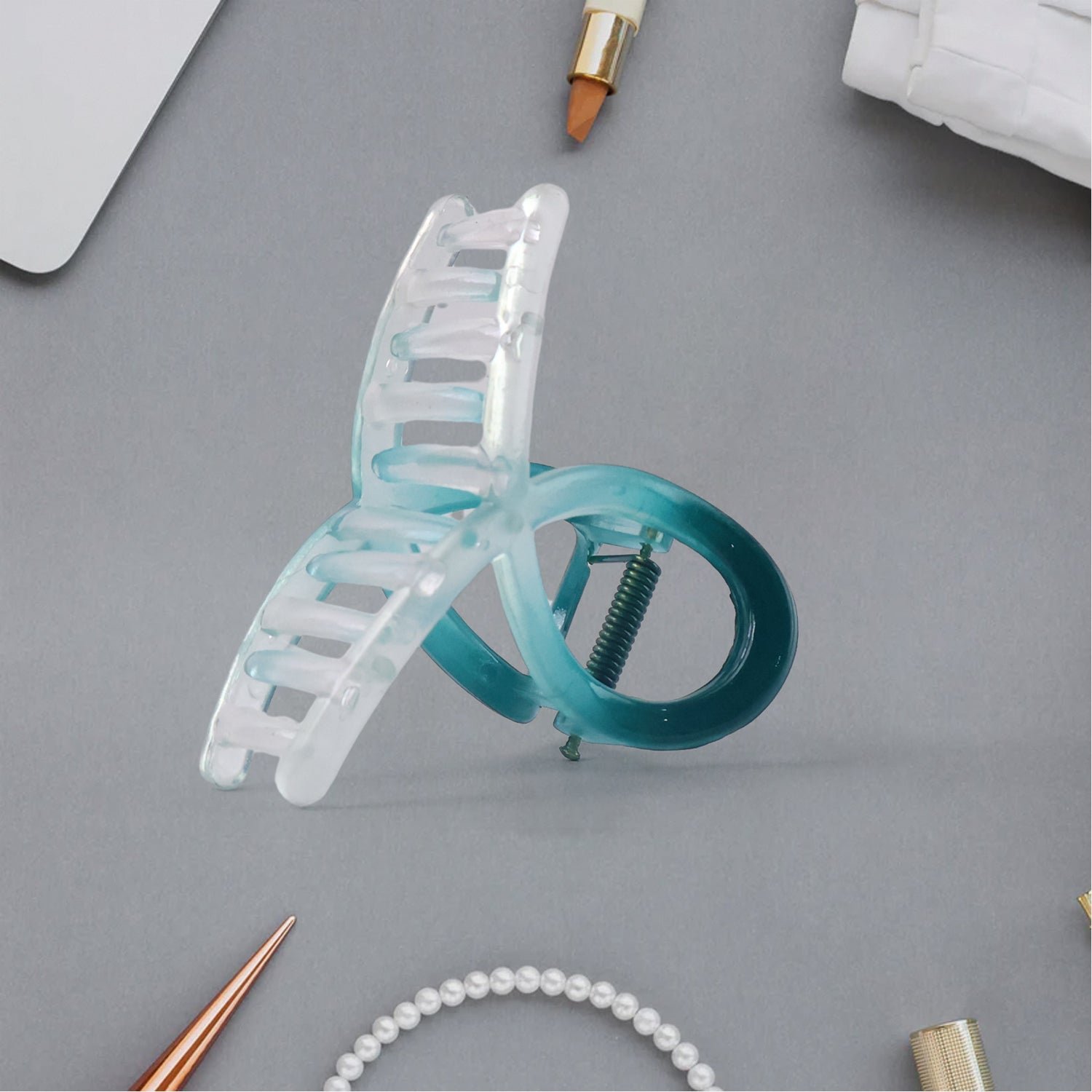Plastic Hair Clamp Grip, Simple Matte Hair Barrette Clamp (12 Pc / Mix Design) - Image 8