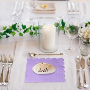 Lilac Scalloped Disposable Paper Napkin (23 x 23 cm / 120 Pc)