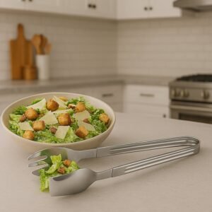 Stainless Steel Multipurpose Serving Tong – 2-in-1 Pasta & Salad Tong (1 Pc)