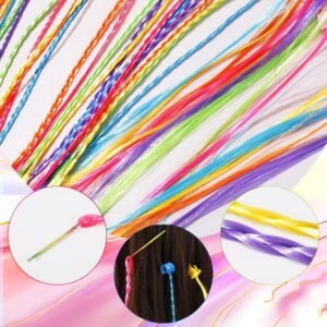 Kids Hair Extensions with Hair Clips (6 Pc Mix Color)