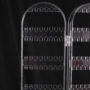4 Folding Storage Hanger Acrylic Earring Screen Holder Display Stand Clear (1 Set)