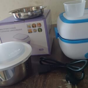 Electric Lunch Box, 3 In 1 Food Heater / Cooker / Steamer with Stainless Steel Bowls (1 Set)