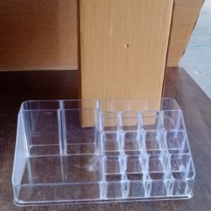 16 Compartment Cosmetic Makeup Jewellery Lipstick Storage Organiser Box, Cosmetic Storage Box Make-up Lipstick Organizer / Lipstick Holder Case  Transparent