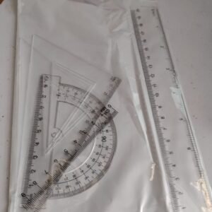 Plastic Geometry Set, Triangle Ruler Protractor Straight Ruler (4 Pcs Set)