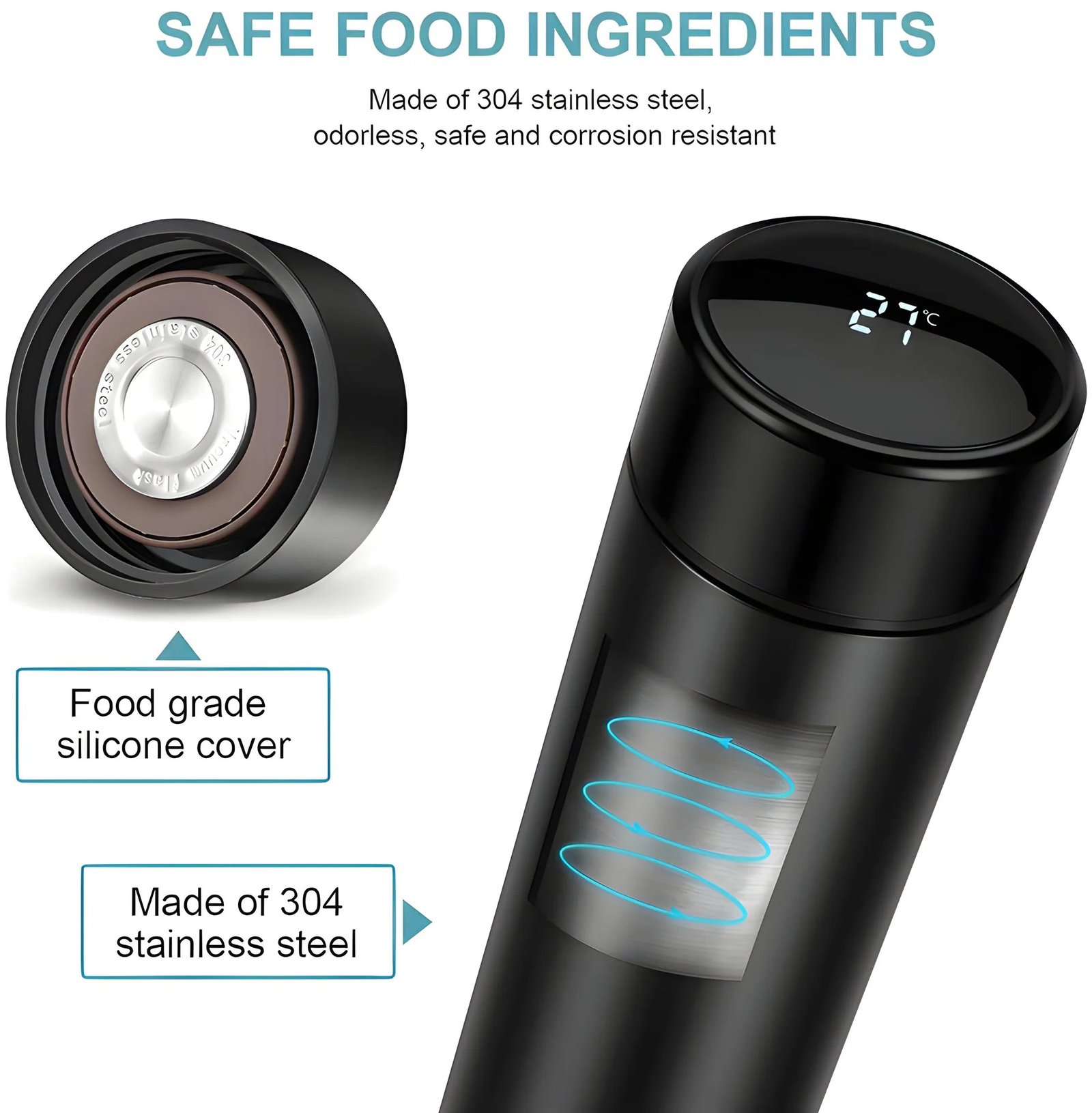 0726 Smart Vacuum Insulated Water Bottle with LED Temperature Display (1 Pc / Multicolor) - Image 6