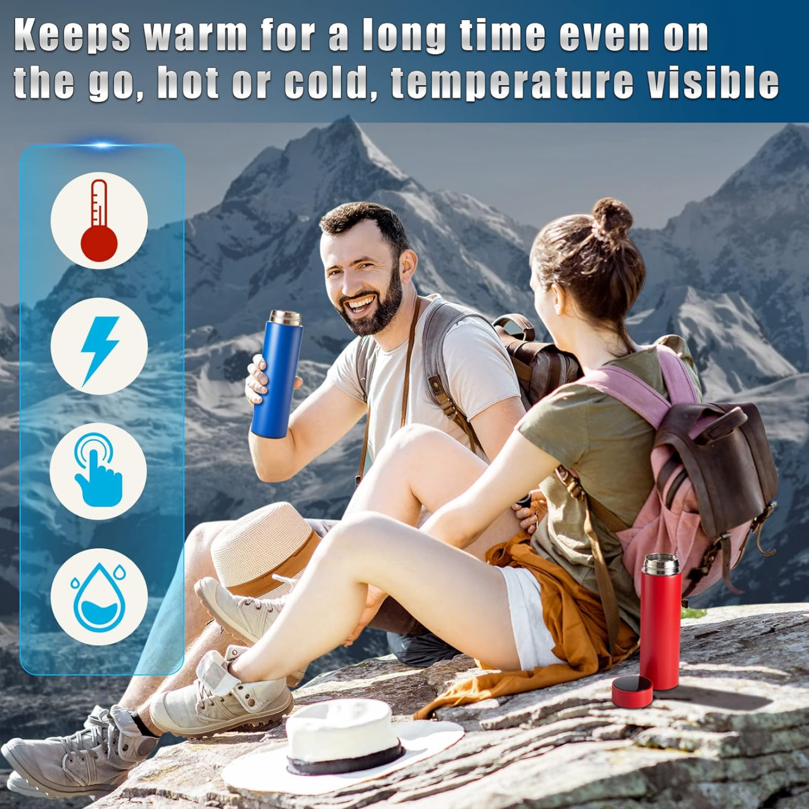 0726 Smart Vacuum Insulated Water Bottle with LED Temperature Display (1 Pc / Multicolor) - Image 5