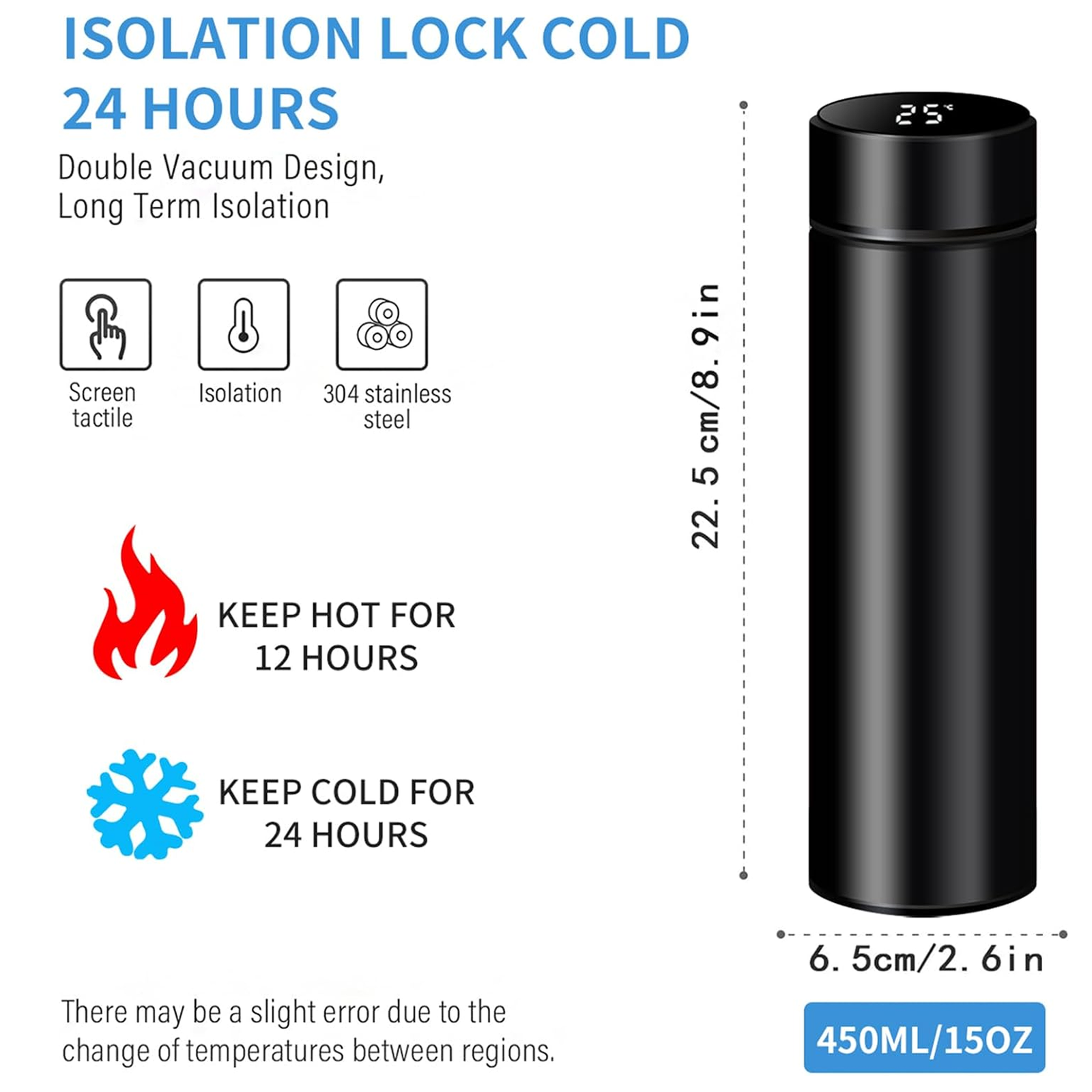 0726 Smart Vacuum Insulated Water Bottle with LED Temperature Display (1 Pc / Multicolor) - Image 4