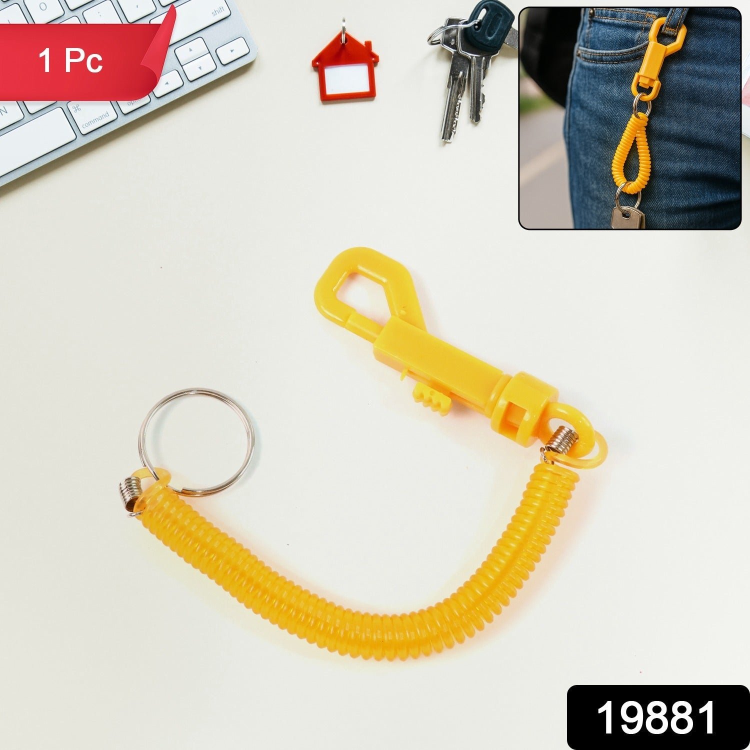 Coiled Retractable Keychain - (1 Pc) - Image 2
