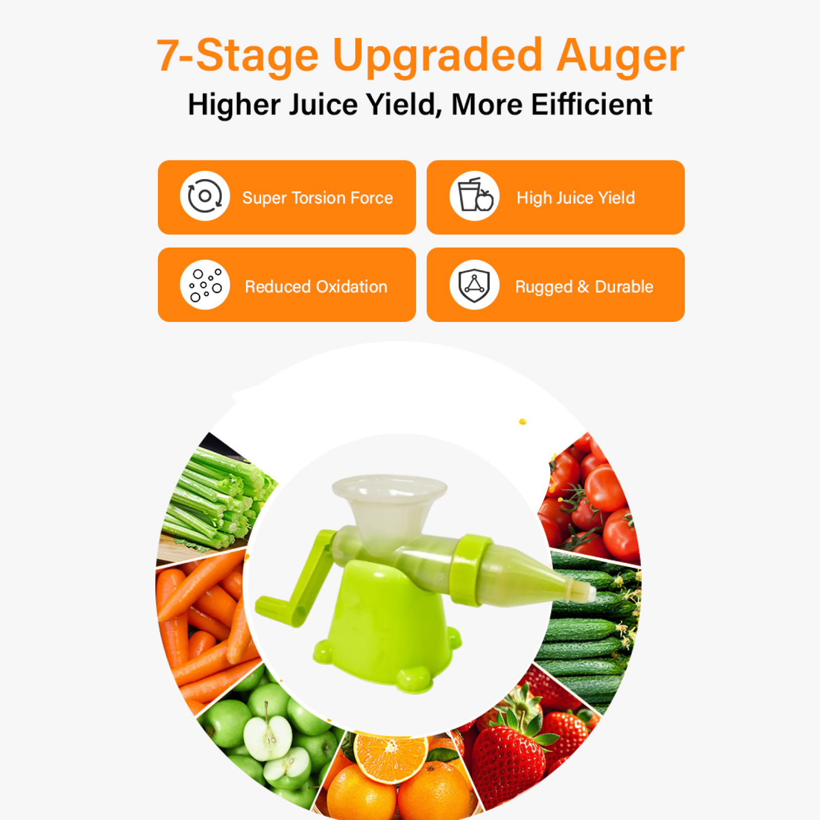 Manual Juicer Modern Plastic Fruit and Vegetable Juicer (1 Pc / Bowl Not Included) - Image 5