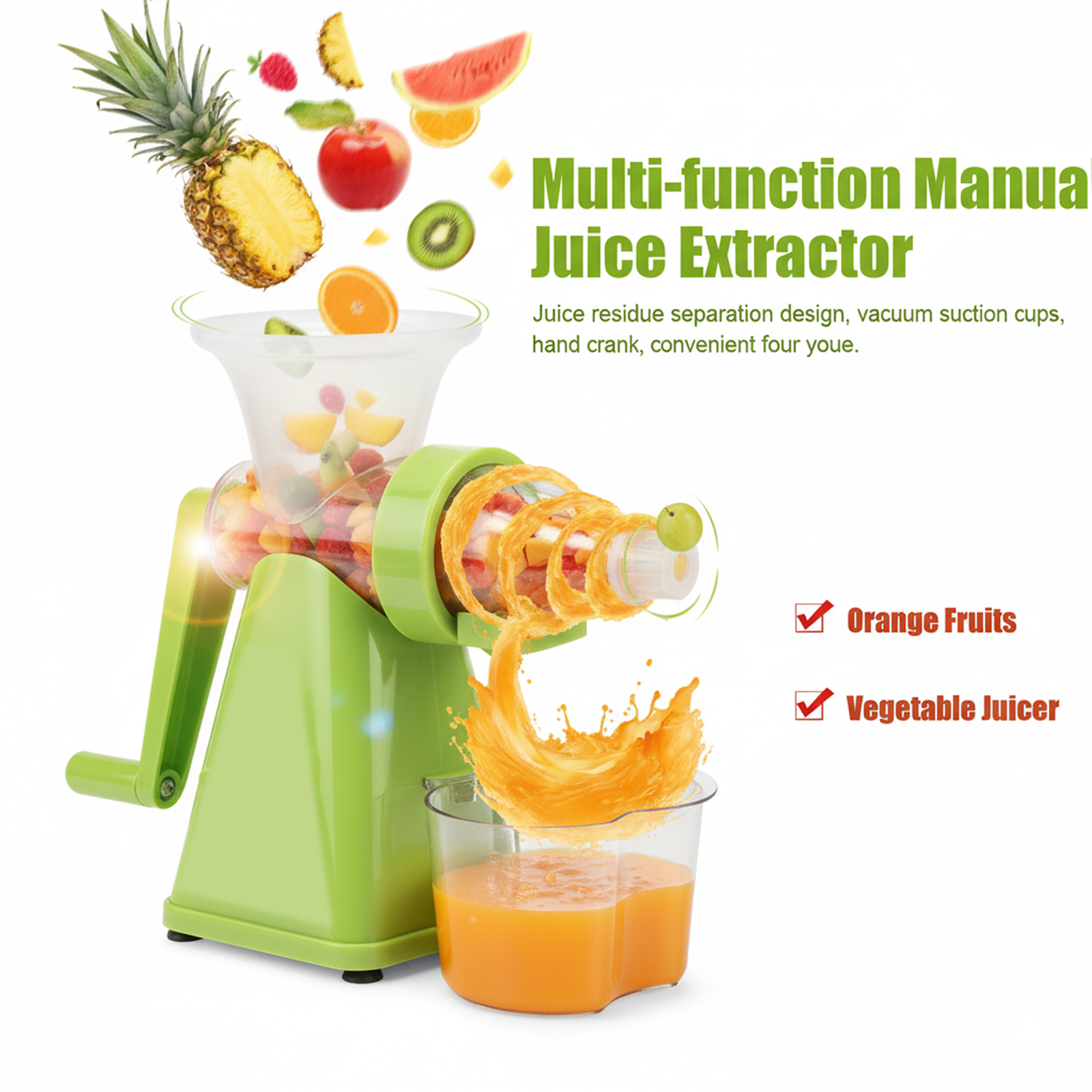 Manual Juicer Modern Plastic Fruit and Vegetable Juicer (1 Pc / Bowl Not Included) - Image 2