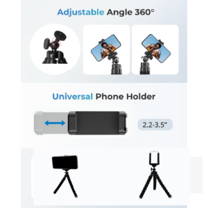 Flexible Mini Tripod Stand with Adjustable Mobile Holder