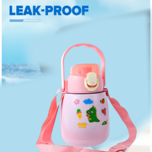 Stainless Steel Vacuum Insulated Water Bottle with Handle & Sticker (700 ML)