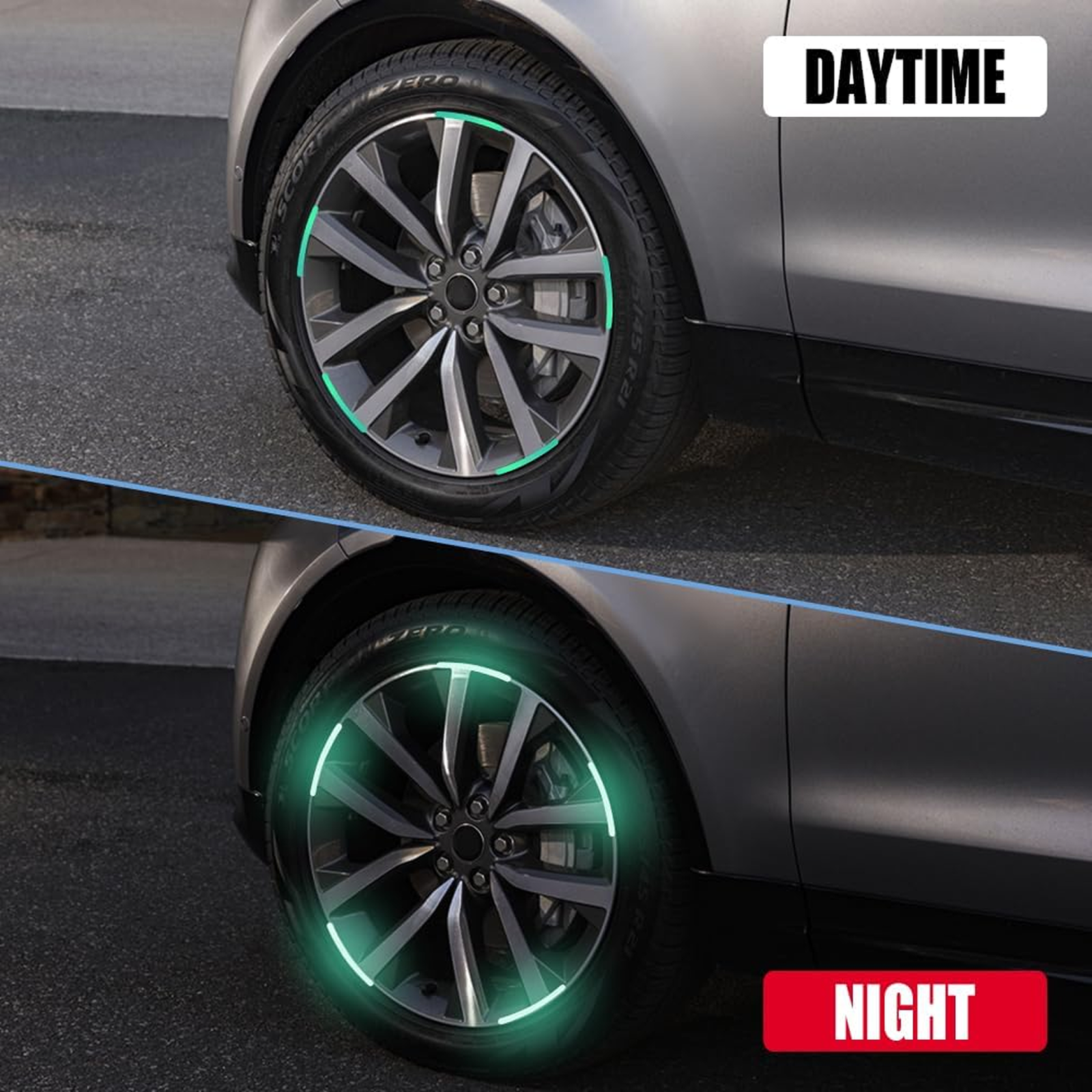 Car Wheel Hub Reflective Car Stickers, Night Warning Stickers (20 Pcs Set/ Multicolored) - Image 5